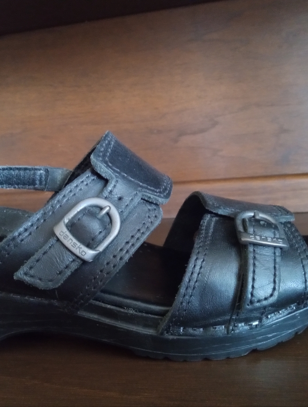 Dansko Black Buckle Sandals 40